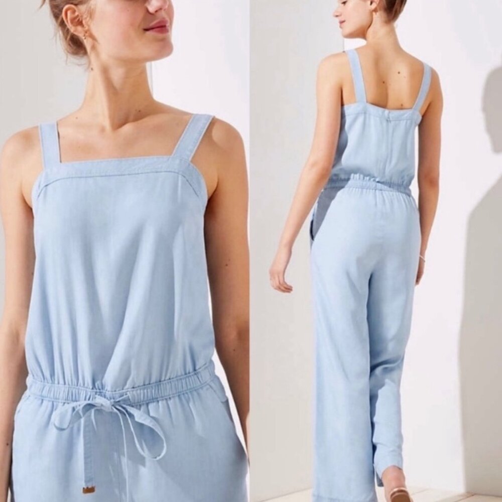 Loft denim jumpsuit, wide leg